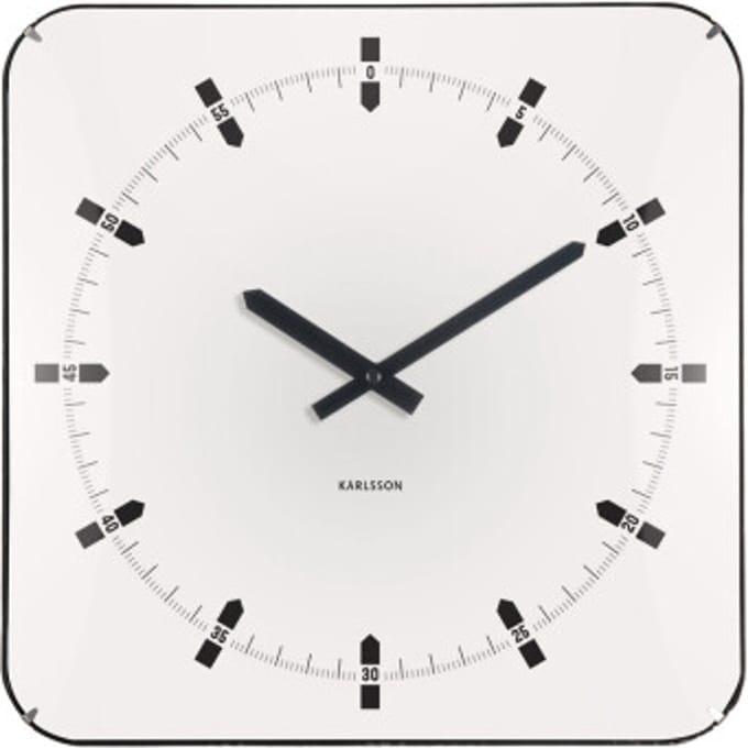 Karlsson - Wandklok Sucinto Dome Vierkant - Wit