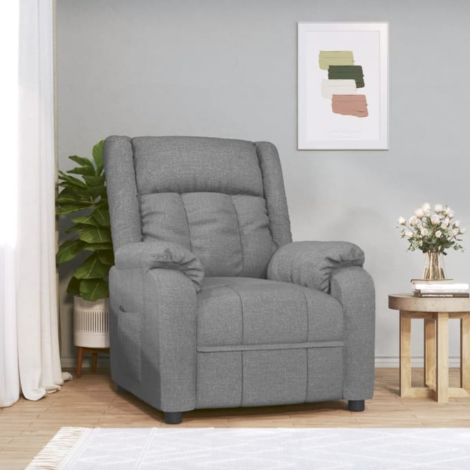 vidaXL - Fauteuil - verstelbaar - stof - lichtgrijs