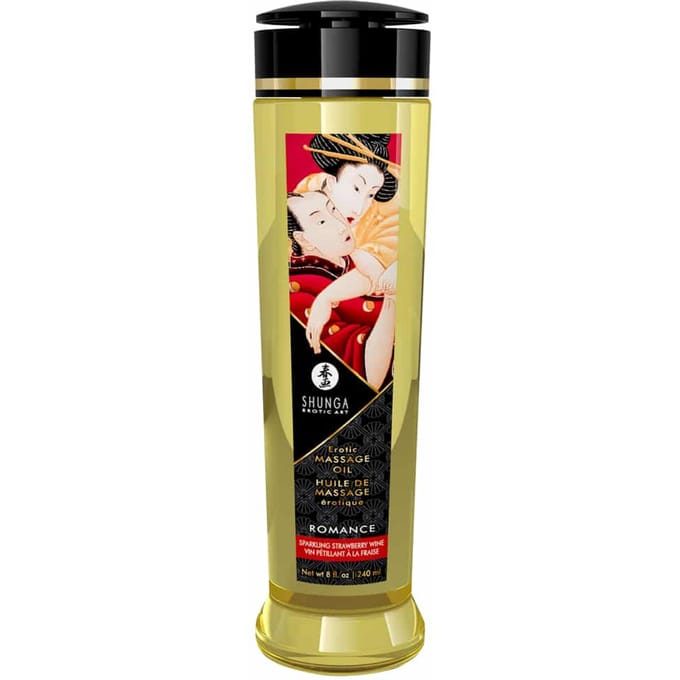 Shunga - Massageolie - Romance Sparkling Strawberry -240 ml