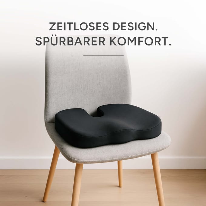 SHAPEVITAL ErgoRelax - Zitkussen Orthopedisch - Traagschuim - Stuitontlasting - Bureaustoel & Auto - Antislip & Wasbaar
