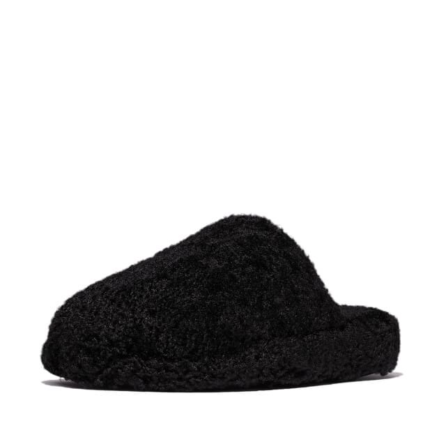 FitFlop Iqushion teddy pantoffels ZWART - Maat 36