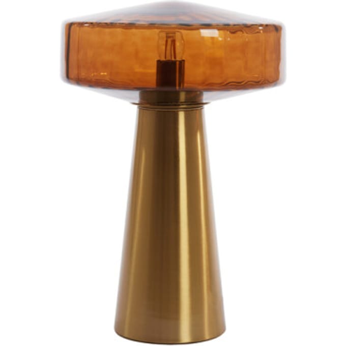 Light & Living Tafellamp Pleat Glas, 45cm - Bruin