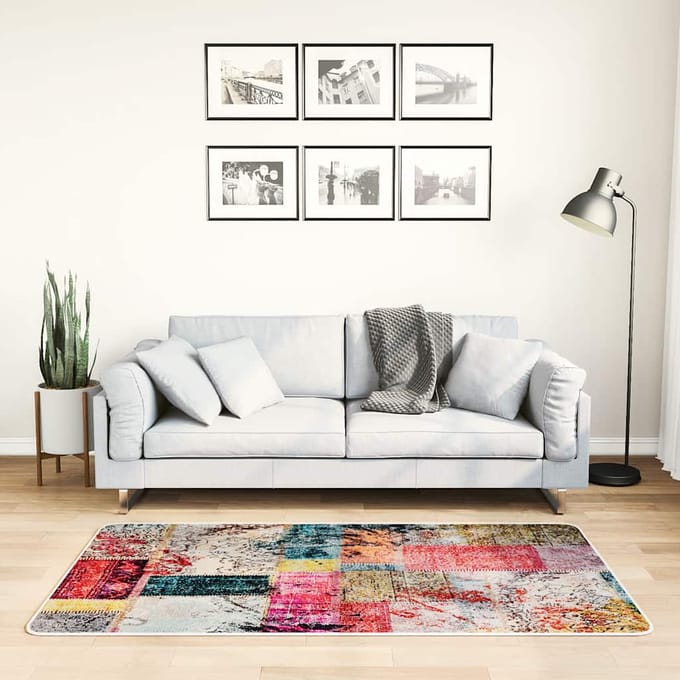 vidaXL - Vloerkleed - wasbaar - patchwork - 80x150 - cm - meerkleurig
