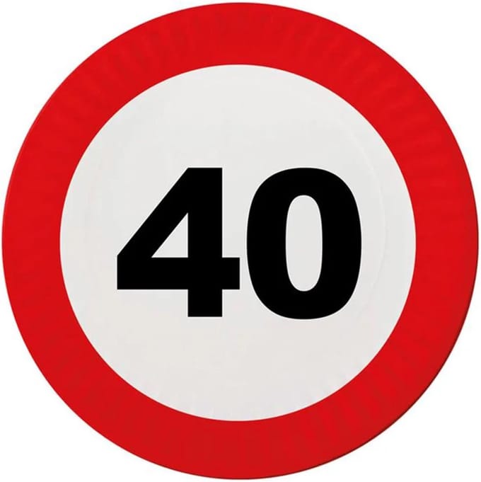 Feestbordjes 40 jaar stopbord