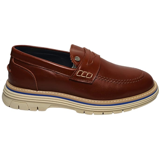 pb10383G9evit300 Pollini Man Bruin leer