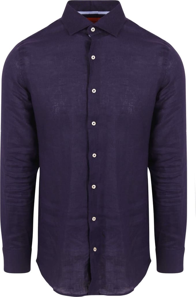 Suitable Overhemd Linnen Donkerblauw (navy) - Maat 38 - Heren - Overhemden Formeel