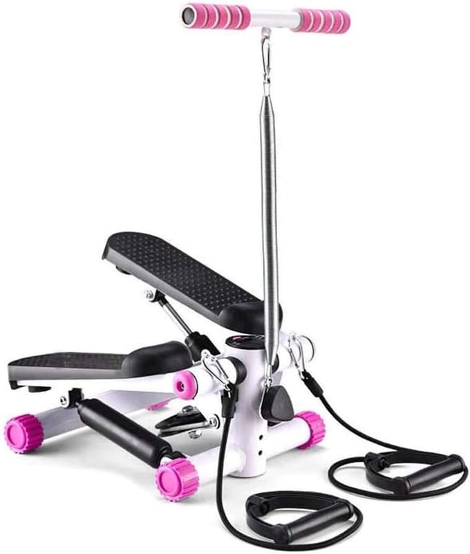 Fitness Stepper - Thuis Trainen - Lichaam Trainen - Met Bungees - 150 kg - Roze