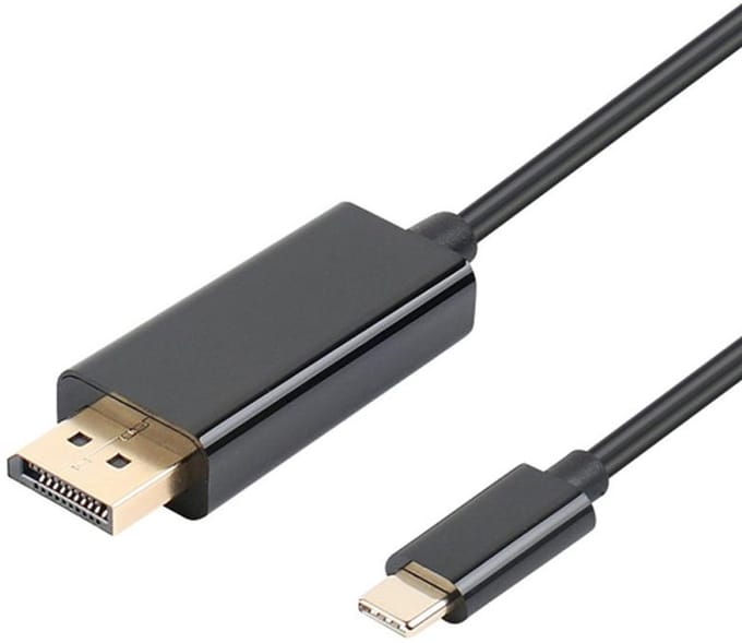 USB-C naar Displayport (DP) adapterkabel 1,8 m Zwart