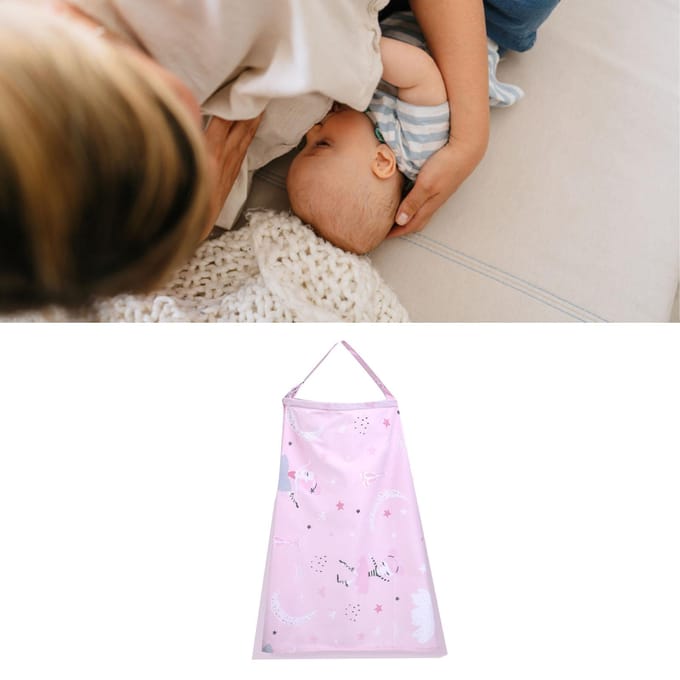 Borstvoedingsschort Cover Ademend Baby Voeden Privacy Dekking Deken met Elastische Schouder blauw
