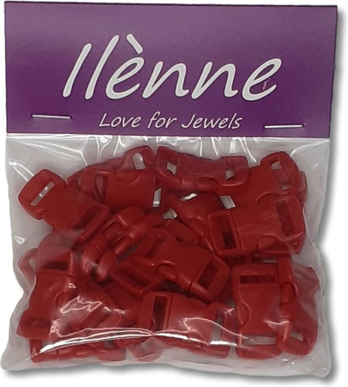Ilènne - Paracord sluiting - Rood - plastic - 25 stuks - voor armband
