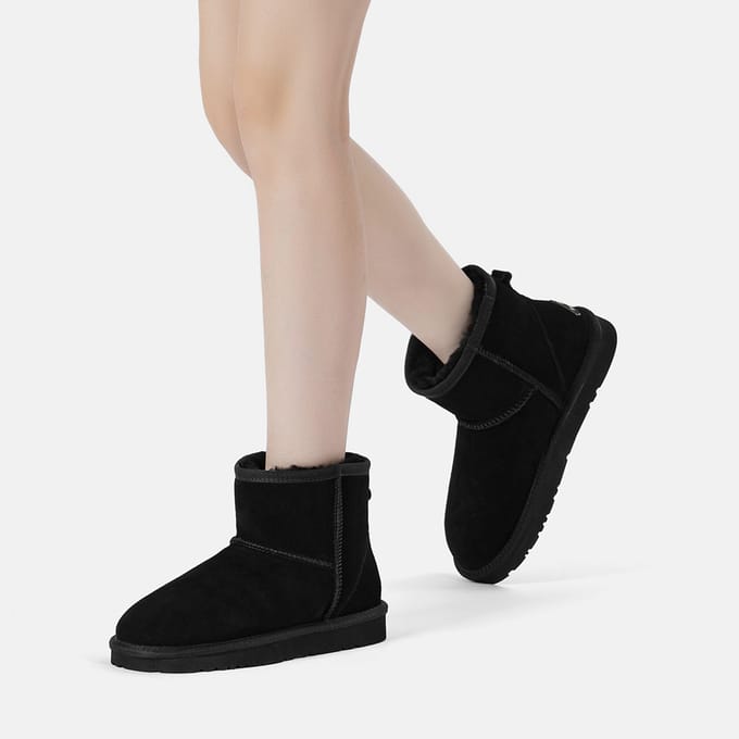 EVER AU Dames Leren Korte Laarzen - Ostrich