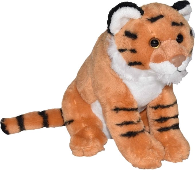 Wild Republic Tijger knuffel pluche - geluid - 20 cm - speelgoed voor kinderen