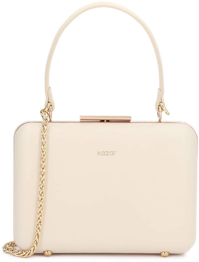 Exit bag with handle and gold chain