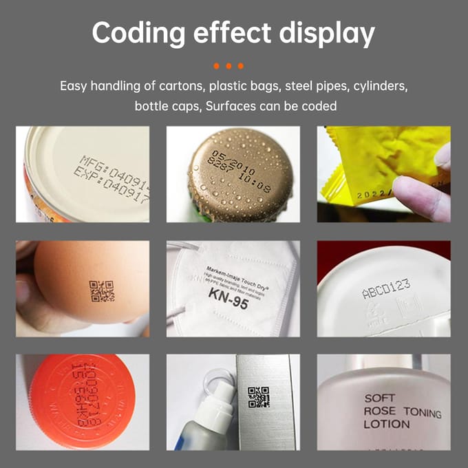 Mini imprimante à jet d'encre portable avec écran tactile de 2,4 pouces, imprimante de codes-barres intelligente, prise en charge du logo US bleu