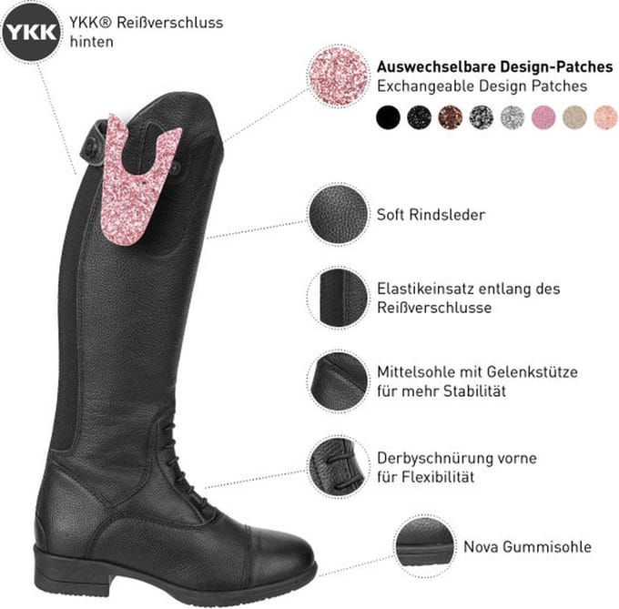 Suedwind Rijlaars Nova fun Leer Black - 36 Normal | Paardrijlaarzen