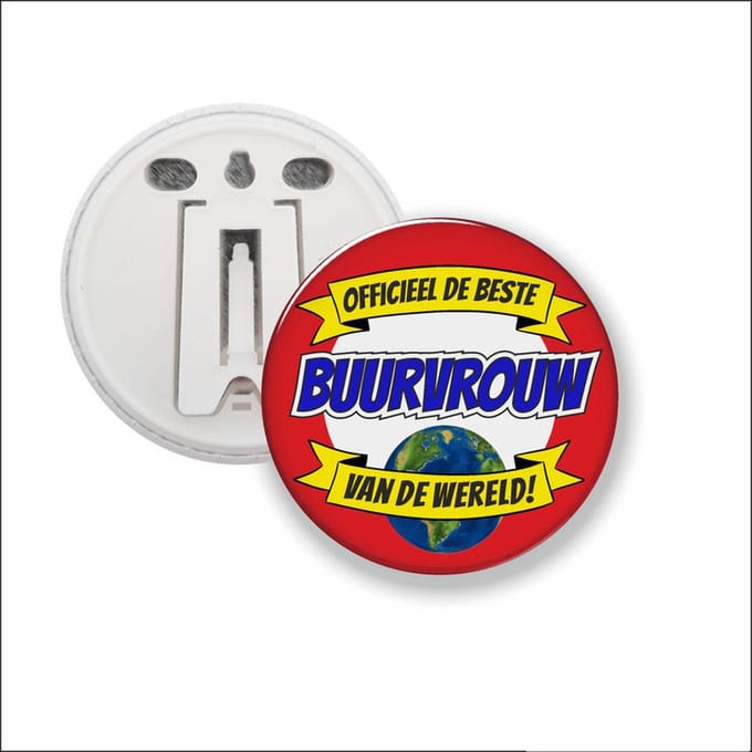 Button Met Clip 58 MM - Officieel De Beste Buurvrouw Van De Wereld
