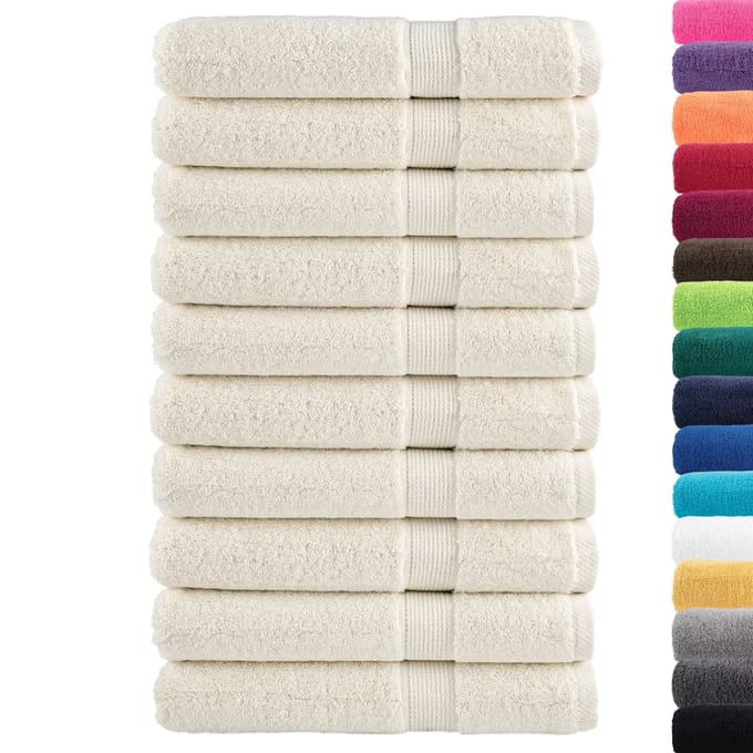 vidaXL - Handdoeken - SOLUND - 10 - st - 600 - g/m² - 100x200 - cm - crèmekleurig