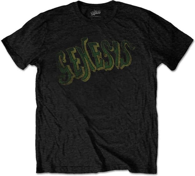 Genesis Heren Tshirt -S- Vintage Logo - Green Zwart