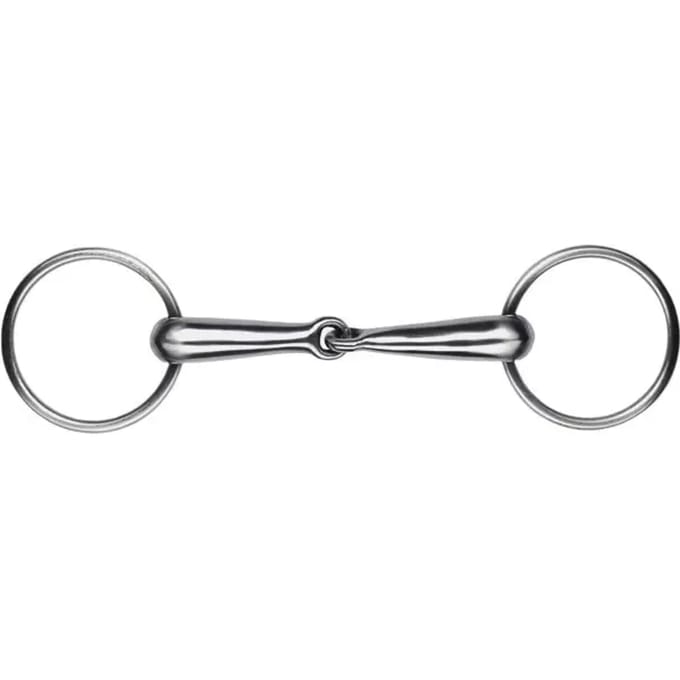 2 ring bit voor hol gebroken paard roestvrij staal satijn Feeling