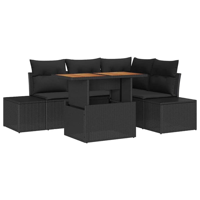 vidaXL - Tuinbank - Set - 5 - st - Zwart - en - Bruin