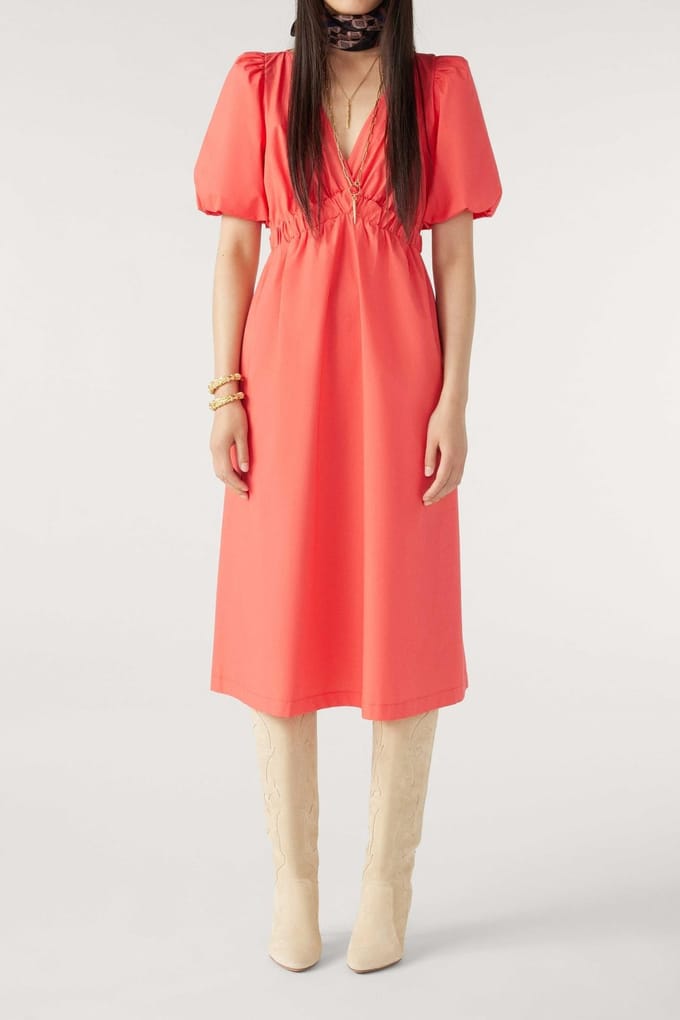 BA&SH Robe Kindy Corail Size: S | Midi Dresses Outlet | Dames | Blauw