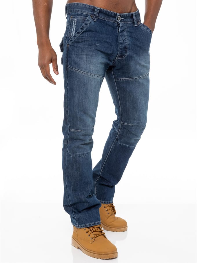 Enzo Denim Jeans Rechte Pijp Heren - Blauw
