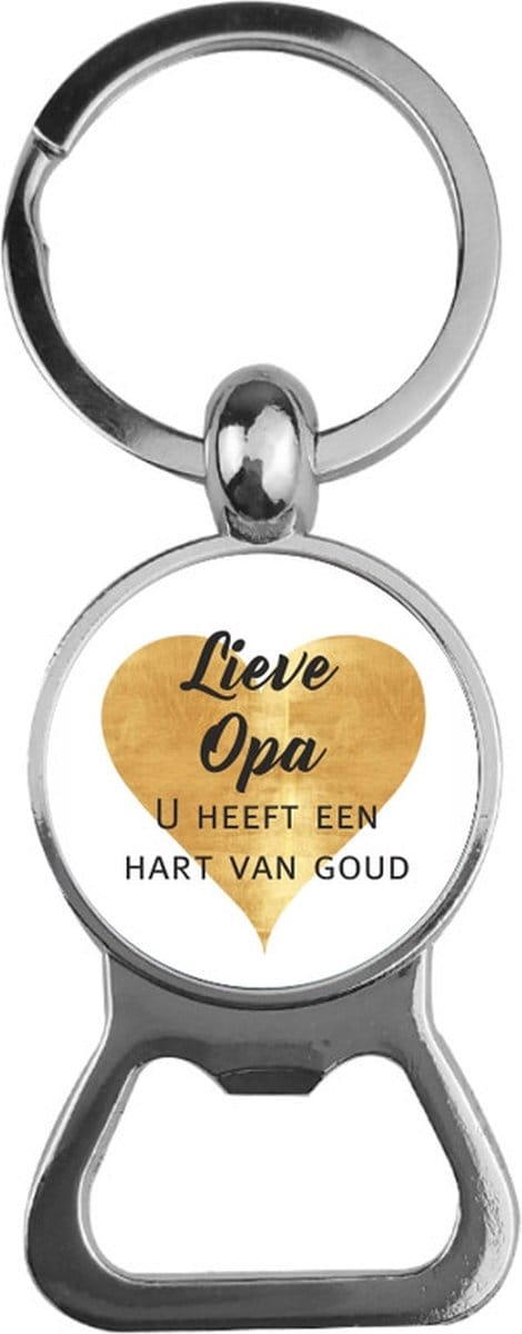 Bieropener Glas -  Lieve Opa U Heeft Een Hart Van Goud