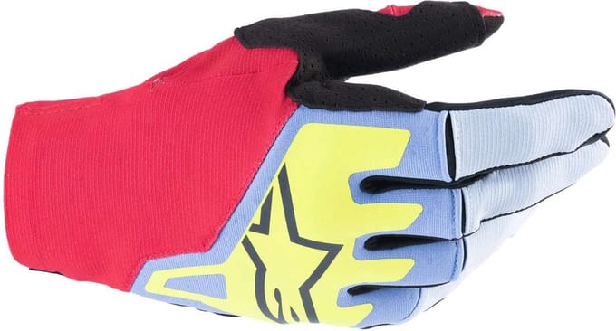 Alpinestars Techstar Handschoenen Lichtblauw Rood Bes Zwart - Maat M - Handschoen