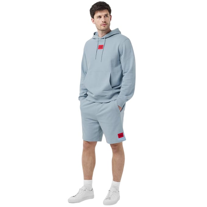 Hugo Heren Pullover Hoodie Katoenmix (Blauw)