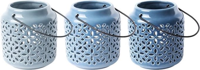 Esschert Design windlicht  blauw L13xB13xH15 cm