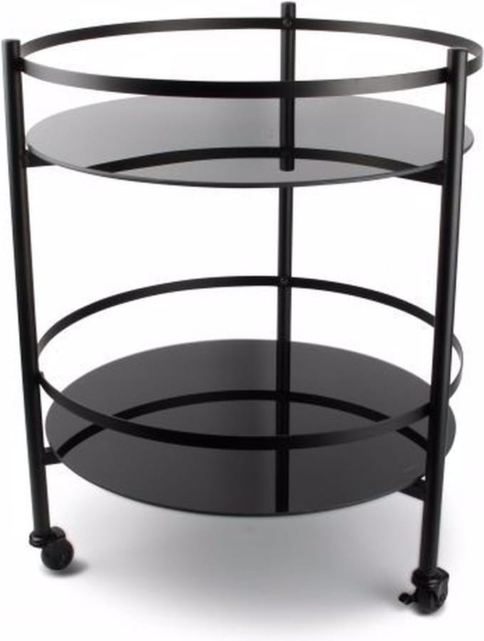 S|P Collection Serveerwagen 48xH61,5cm 2 lagen zwart Bar