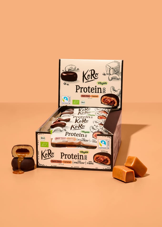Bio protein duo dark choc cashew caramel style | 12 x 2 x 20 g