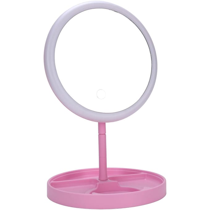 Make-upspiegel met Verlichting Traploos Dimbaar 3 Kleuren Verlichte Kaptafel Spiegel 1200mAh USB white