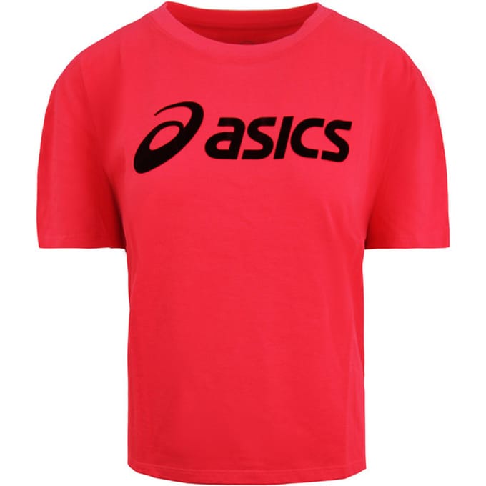 Asics Groot Logo Dames Roze T-Shirt
