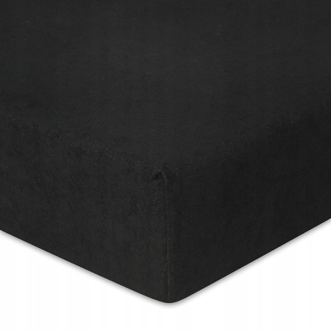 Zwarte Frottier Laken met Elastiek 200x220cm - Premium Kwaliteit