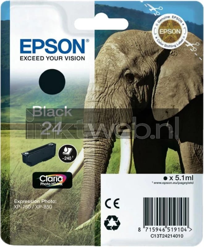 Epson T2421 nr. 24 inktcartridge zwart (origineel)