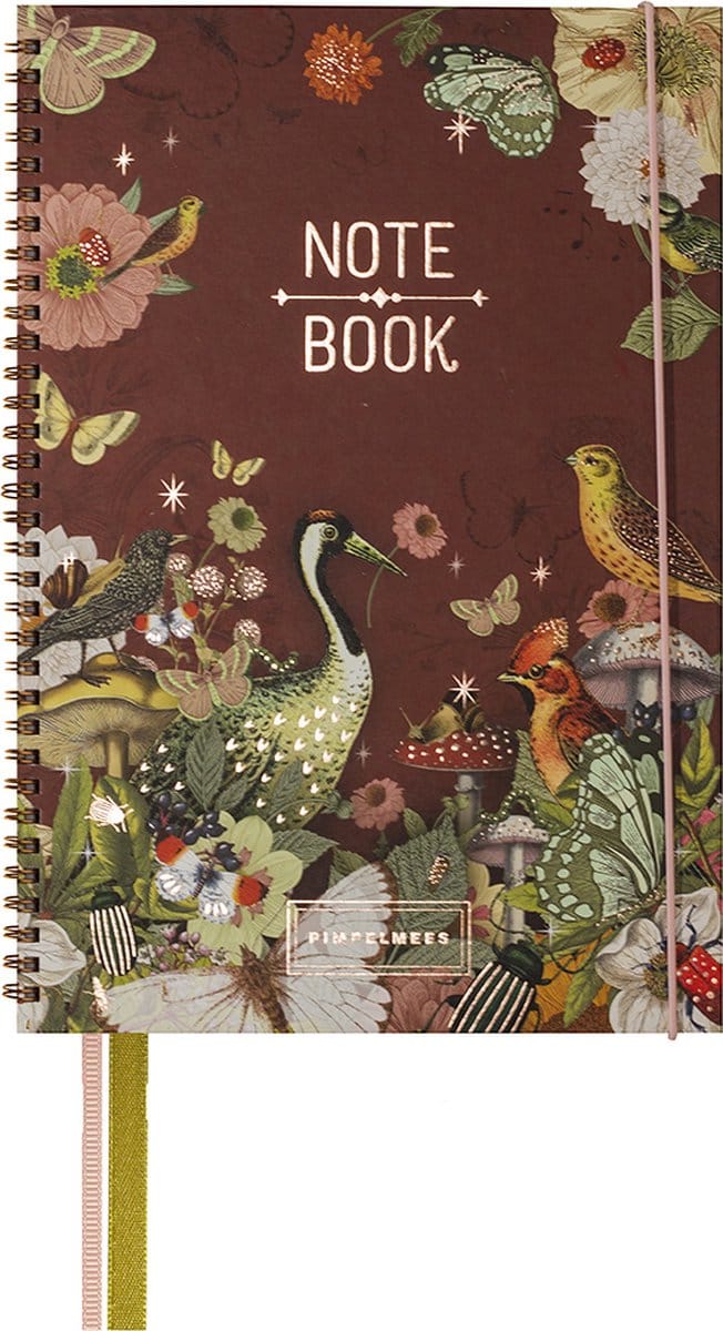 Pimpelmees notebook A4 WIREO - marron