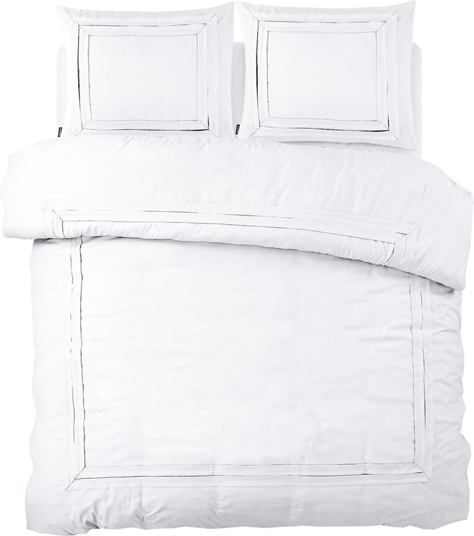 Sleeptime Tailored Dekbedovertrek - 140X200/220 + 1 x kussensloop 60x70 - Wit