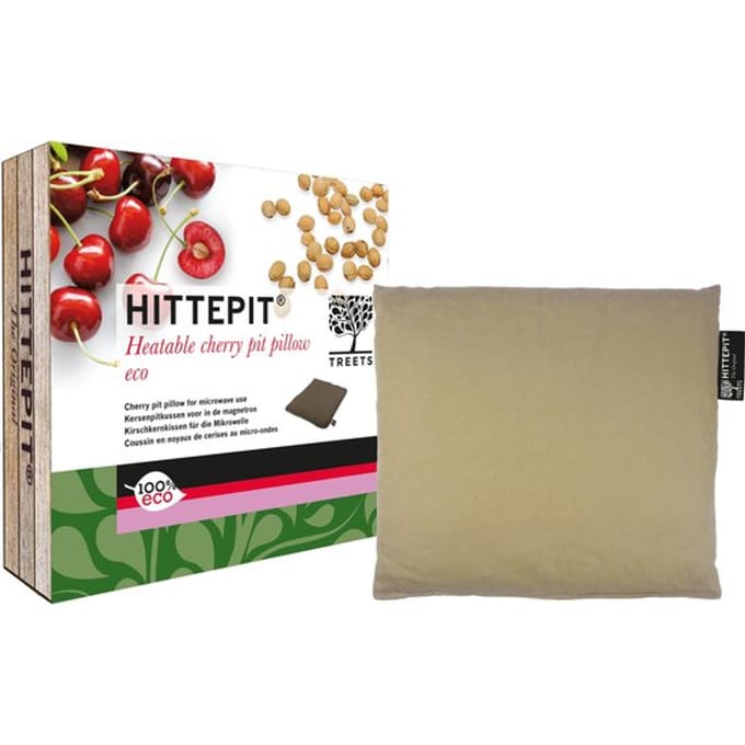 Treets Hittepit Eco kersenpitkussen - vierkant - Bruin
