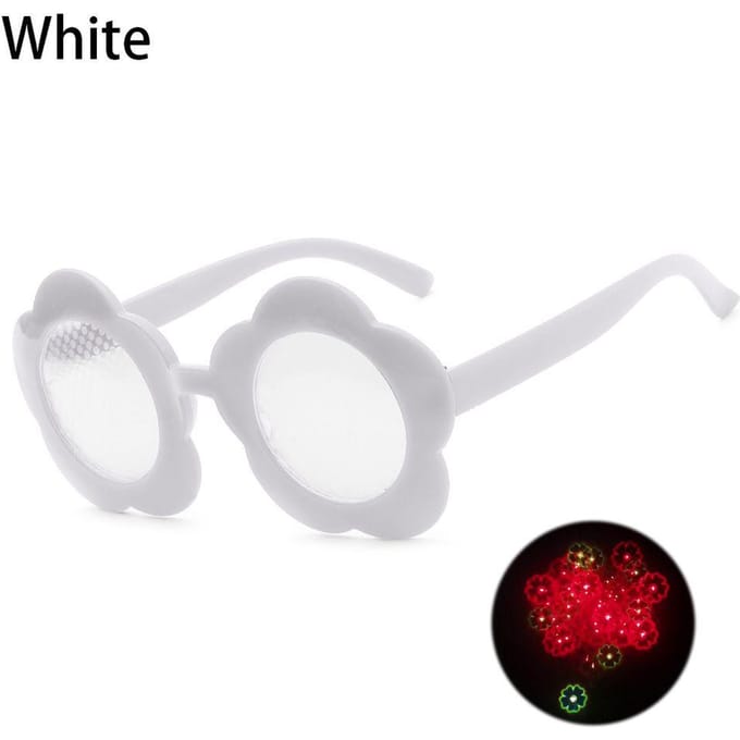 Lunettes à Effet Spécial Changeant de Couleur Forme Tournesol Lunettes à Diffraction