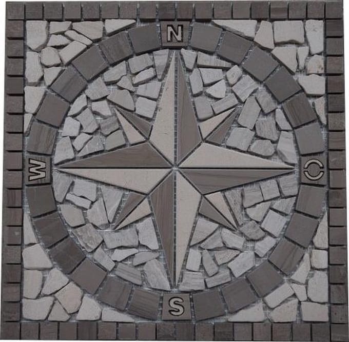 Mozaiek tegel 032 medallion windroos 30 x 30
