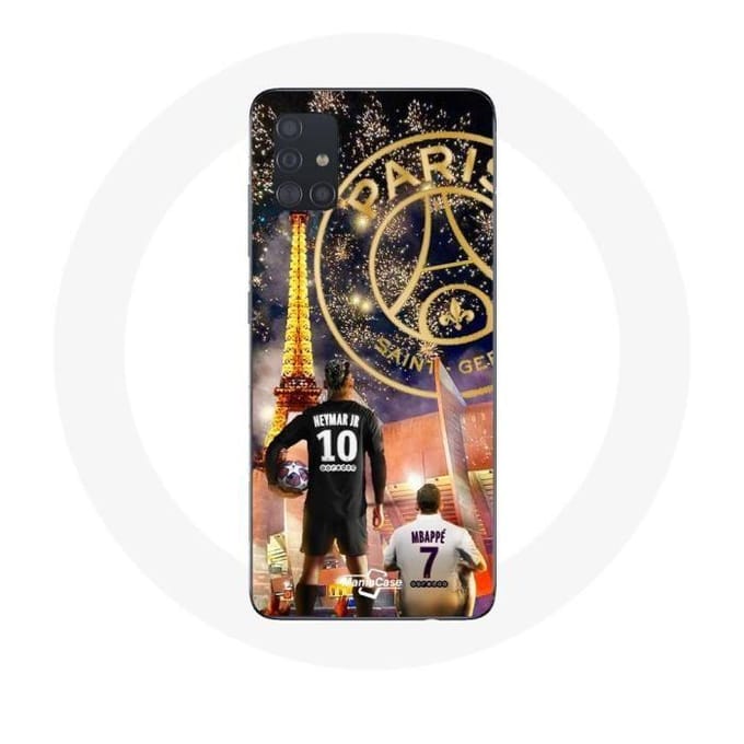 Coque pour Samsung Galaxy A71 PSG Neymar et Mbappé Joyeux noël