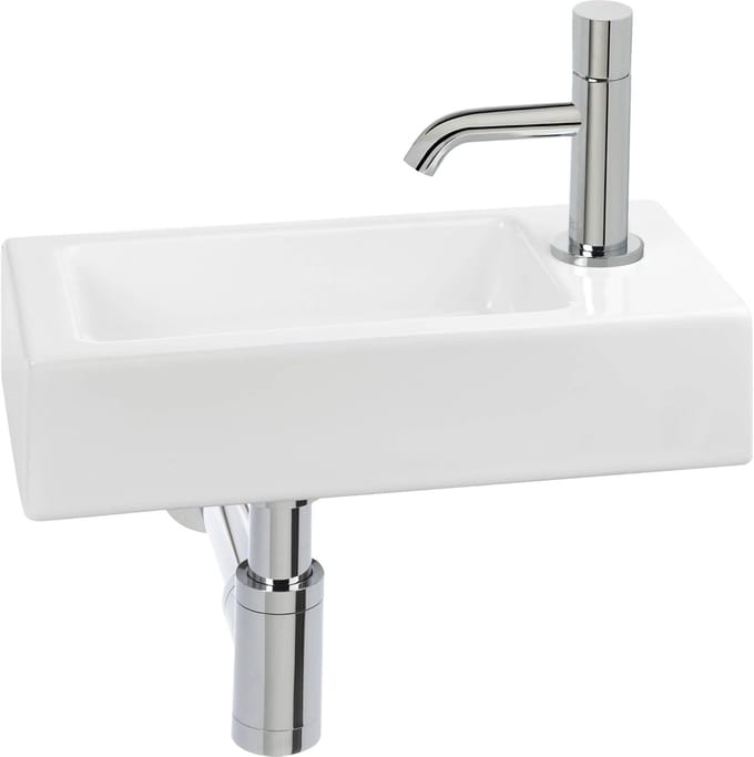 Fonteinset - Wastafelaanbouw - Badkamer Inrichting - Draaibare Uitloop - Glans Wit