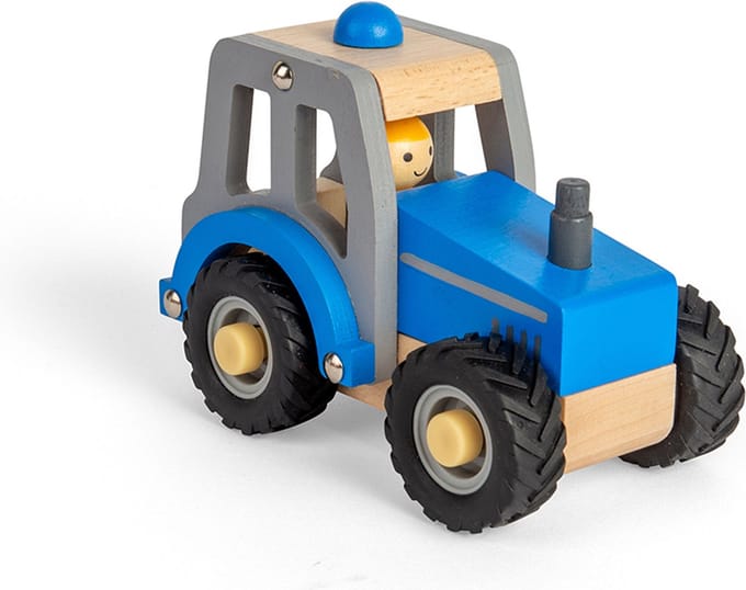 Auto - Tractor - Blauw - 13x10x7.5cm