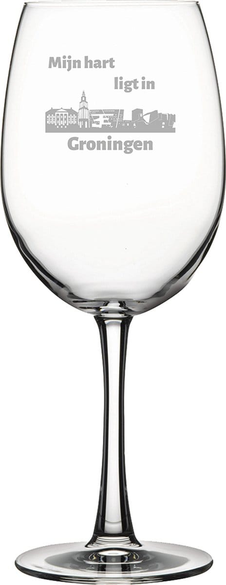 Gegraveerde Rode wijnglas 46cl Groningen