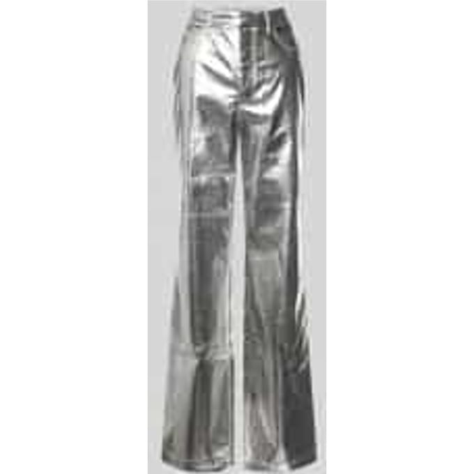 Flared broek van imitatieleer met 5-pocketmodel