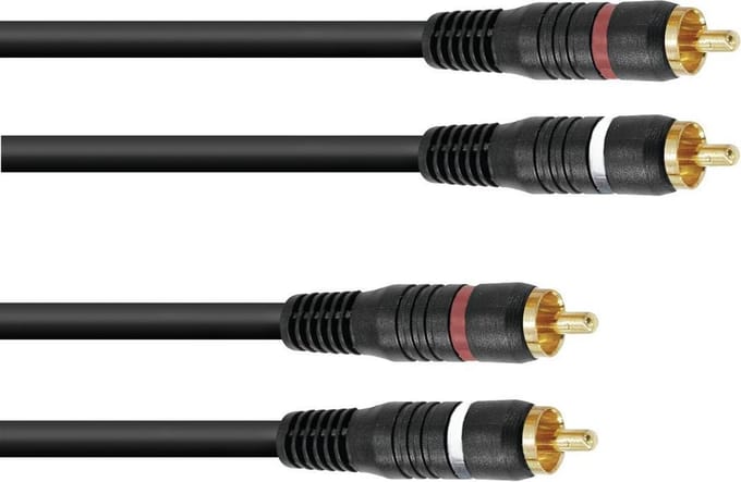 OMNITRONIC rca audio kabel - tulp kabel - 2x tulp 15m- cinch audiokabel