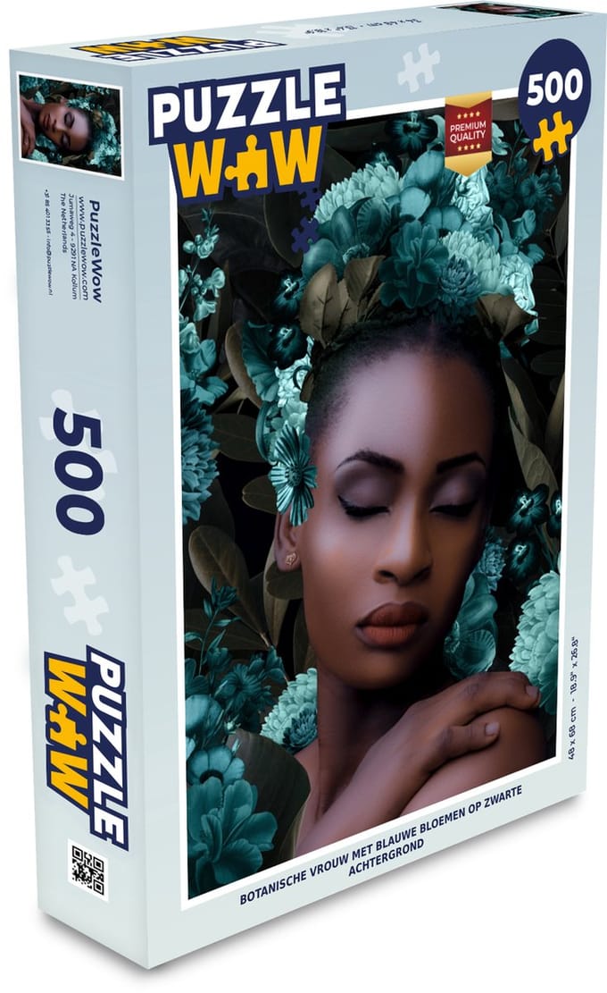 Puzzel Vrouw - Bloemen - Bladeren - Legpuzzel - Puzzel 500 stukjes