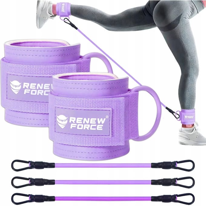 Hold-4-Violet Enkelbanden – 2 Ankle Straps + 3 Bands – Paars