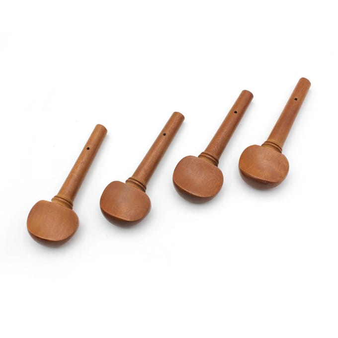 4 stuks 4/4 maat viool stemsleutelset van jujubehout, houten vervanging voor 4/4 maat viool brown